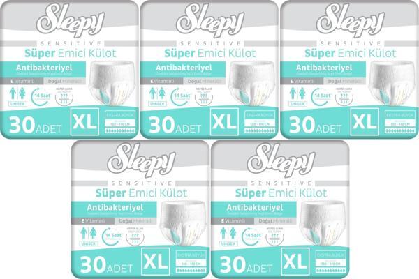 Sleepy Hasta Bezi Yetişkin Emici Külot XL - Ekstra Büyük - Extra Large 150 Adet (5PK*30) - Image 1
