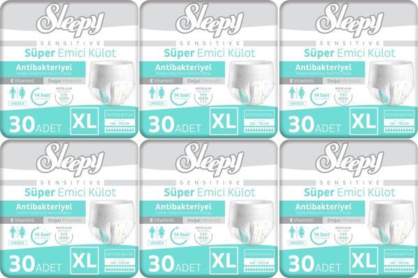 Sleepy Hasta Bezi Yetişkin Emici Külot XL - Ekstra Büyük - Extra Large 180 Adet (6PK*30) - Image 1