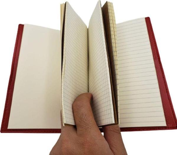 Büro Ev Ofis Hediyesi için Kırmızı Deri Yapım Pusula Motif Defter - Image 1
