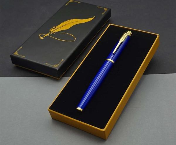 Büro Ev Ofis Hediyesi için Kutulu Mavi Metal Öğretmen Kalemi - Image 1