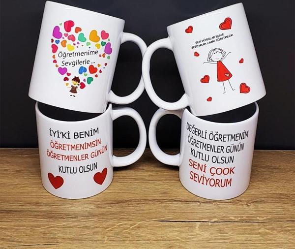 Büro Ev Ofis Mutfağı için Özel Baskılı Öğretmen Tip Kupa Bardak - Image 1