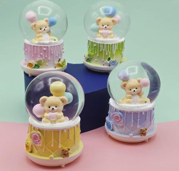 Büro Ev Ofis Dekoru için Tekli Sevimli Ayıcık Kar Küresi - Image 1