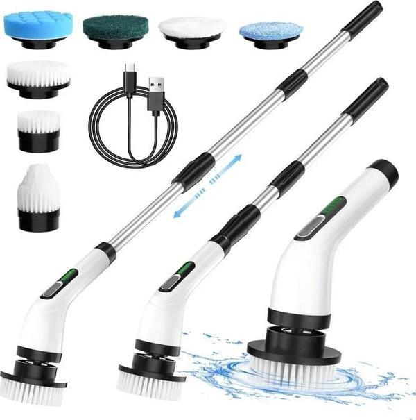 Büro Ev Ofis Temizliği için 7PARÇA Kablosuz Elektrikli Temizlik Fırçası Seti - Image 1
