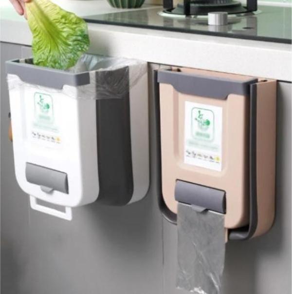 Büro Ev Ofis Mutfağı için Katlanır Torba Hazneli Çöp Kovası - Image 1