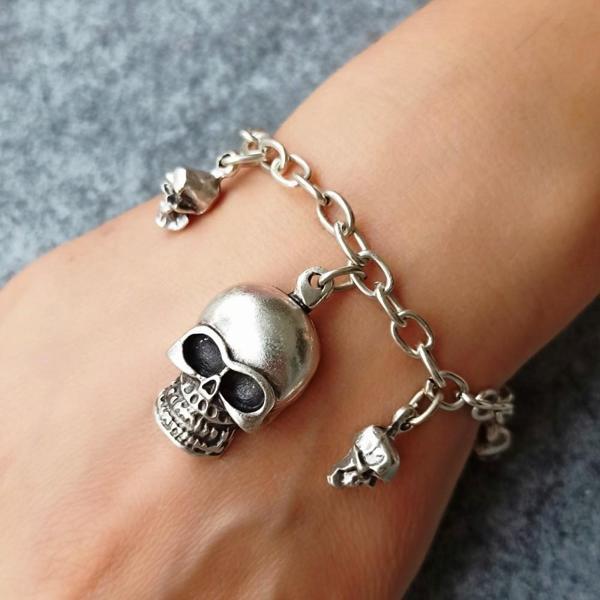 Kuru Kafa Şekilli Unisex Bileklik Gümüş Kaplama El Yapımı Ayarlanabilir Bileklik - Image 1