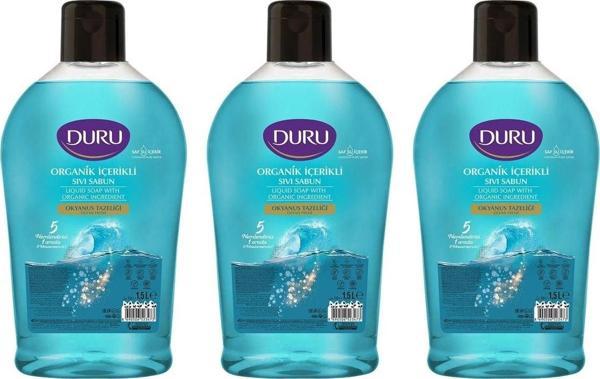 Duru Sıvı Sabun Organik İçerikli Okyanus Tazeliği 1500 ml x 3 adet - Image 1