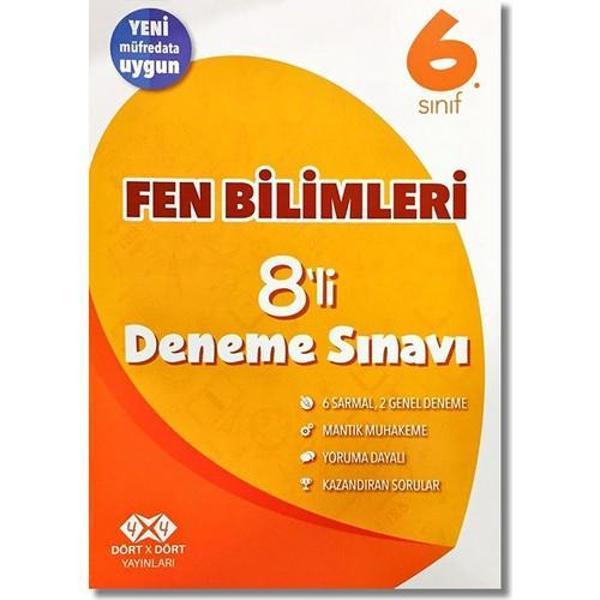 4X4 Yayınları 6. Sınıf Fen Bilimleri 8'Li Deneme Sınavı - 4x4 Yayınları - Image 1