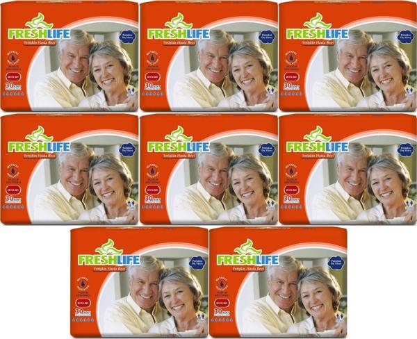 FreshLife Yetişkin Hasta Bezi Bel Bantlı L - Large - Büyük 240 Adet (8PK*30) - Image 1