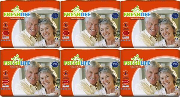 FreshLife Yetişkin Hasta Bezi Bel Bantlı L - Large - Büyük 180 Adet (6PK*30) - Image 1