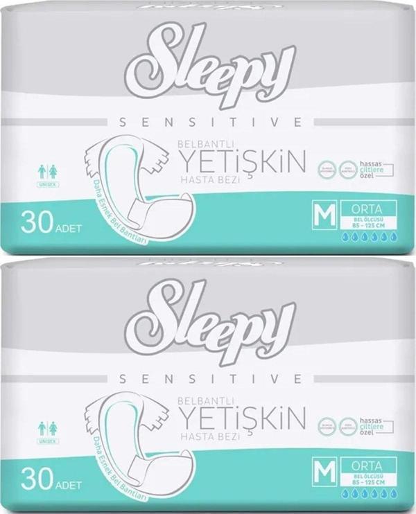 Sleepy Yetişkin Hasta Bezi Bel Bantlı M - Orta - Medium 60 Adet (2PK*30) - Image 1