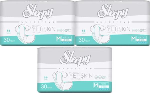 Sleepy Yetişkin Hasta Bezi Bel Bantlı M - Orta - Medium 90 Adet (3PK*30) - Image 1