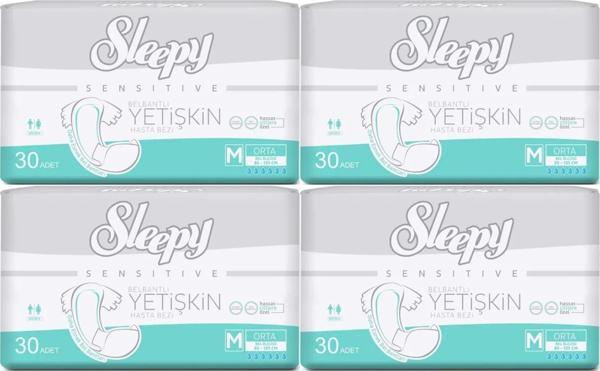 Sleepy Yetişkin Hasta Bezi Bel Bantlı M - Orta - Medium 120 Adet (4PK*30) - Image 1