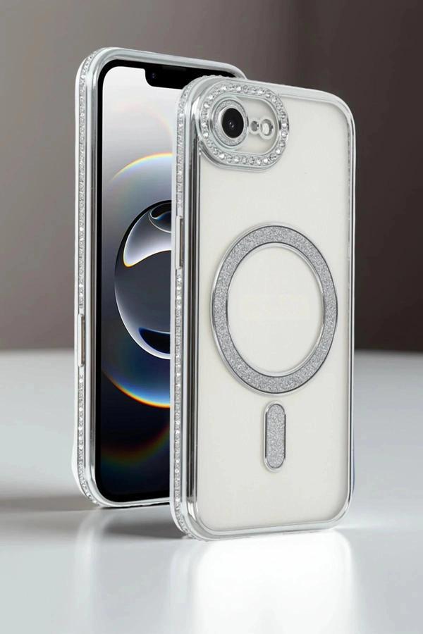 Apple iPhone 16E Joke Simli Magneticsafe Kılıf - Gümüş-(5796) - Image 1