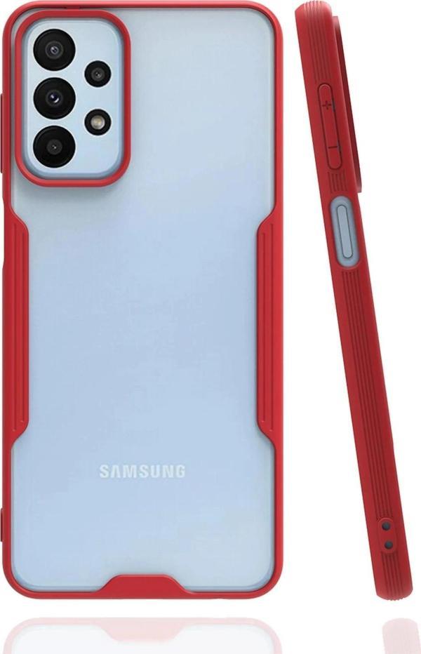 Samsung Galaxy A23 4G Kılıf Platin Silikon - Kırmızı-(5796) - Image 1