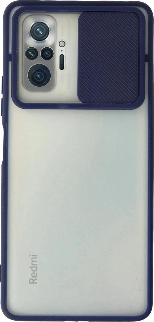 Xiaomi Redmi Note 10 Pro Kılıf Palm Buzlu Kamera Sürgülü Silikon - Lacivert-(5796) - Image 1