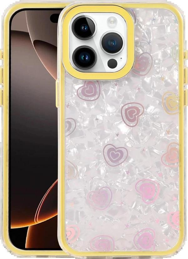 Apple iPhone 15 Pro Max Lumi Desenli Kapak - Sarı-(5796) - Image 1