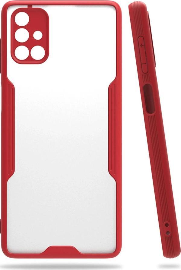 Samsung Galaxy M51 Kılıf Platin Silikon - Kırmızı-(5796) - Image 1