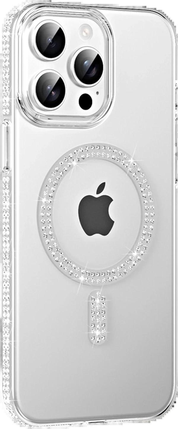 Apple iPhone 14 Pro Max Move Taşlı Magsafe Kapak - Natural Grey-(5796) - Image 1