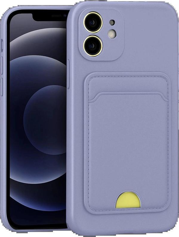 iPhone 11 Kılıf Kelvin Kartvizitli Silikon - Lila-(5796) - Image 1