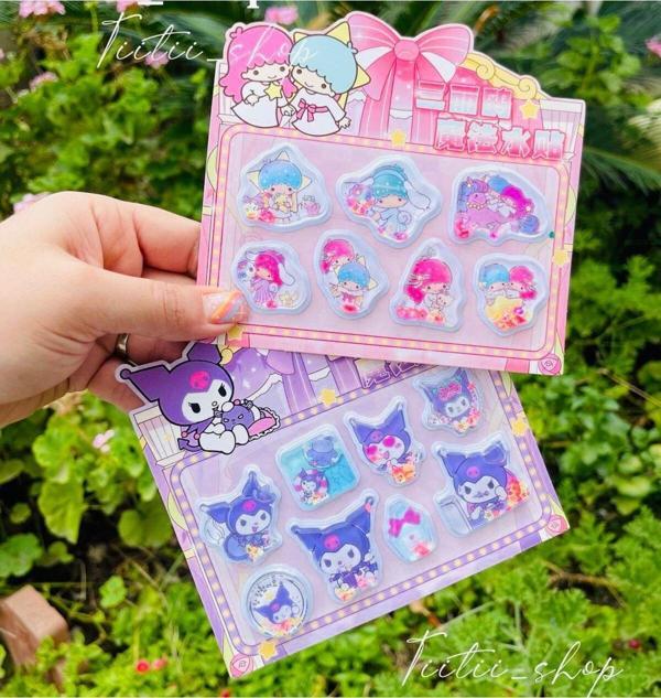 Kuromi Sanrio -My Melody -Cinnamorall Kabartmalı Sulu Plastik Stıcker (1 Paket) - Image 1