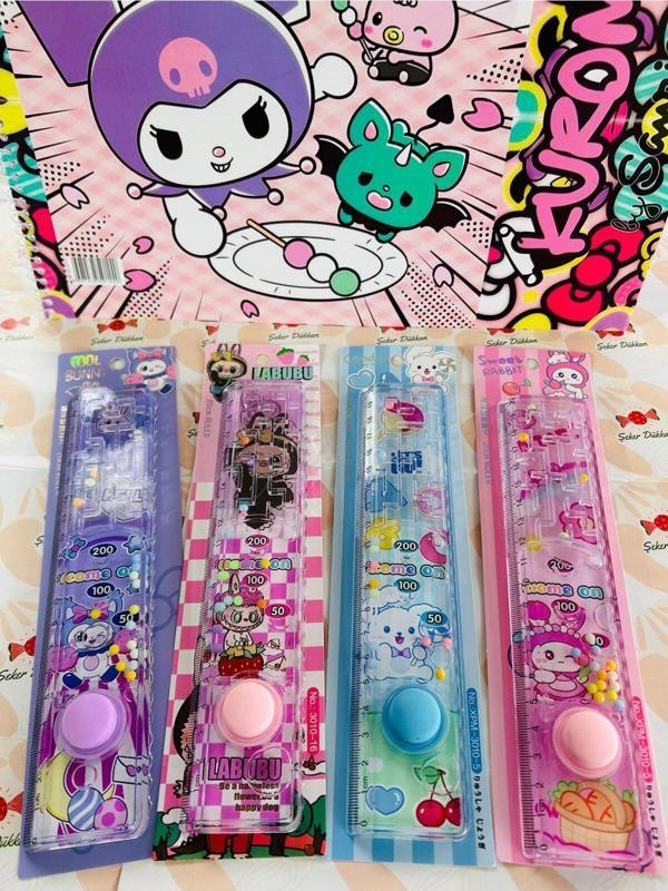 Kuromi Labubu & Sulu Oyunlu Cetvel (1Adet) - Image 1