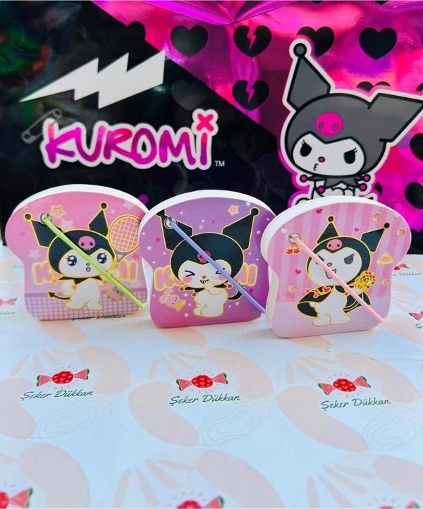 Kuromi Tasarım Lastikli Mini Defter (1Adet) - Image 1