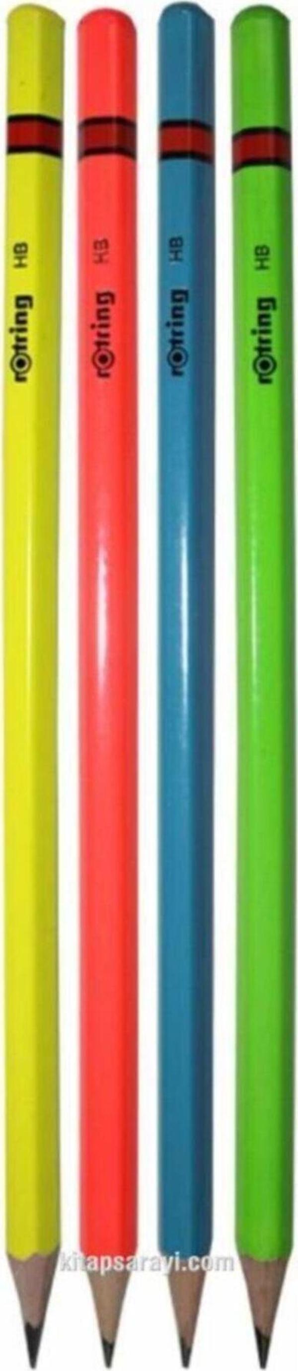 Rotring Kurşun Kalem Hb Neon Fosforlu 4 Adet - Siyah - Image 1