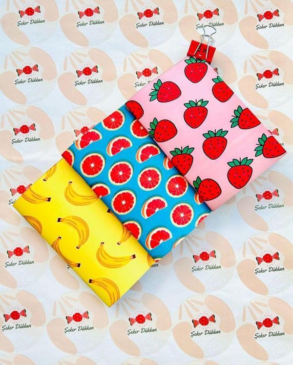 Öz Kırtasiye Meyveler Desenli 10X14 Çizgisiz Not Defteri 3'Lü Set - Image 1