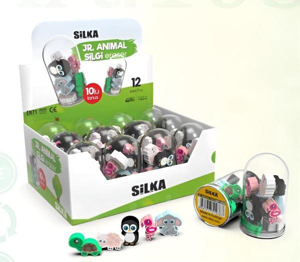 Öz Kırtasiye Sevimli Hayvanlar 10'Lu Fanus Tasarım Silgi - Image 1