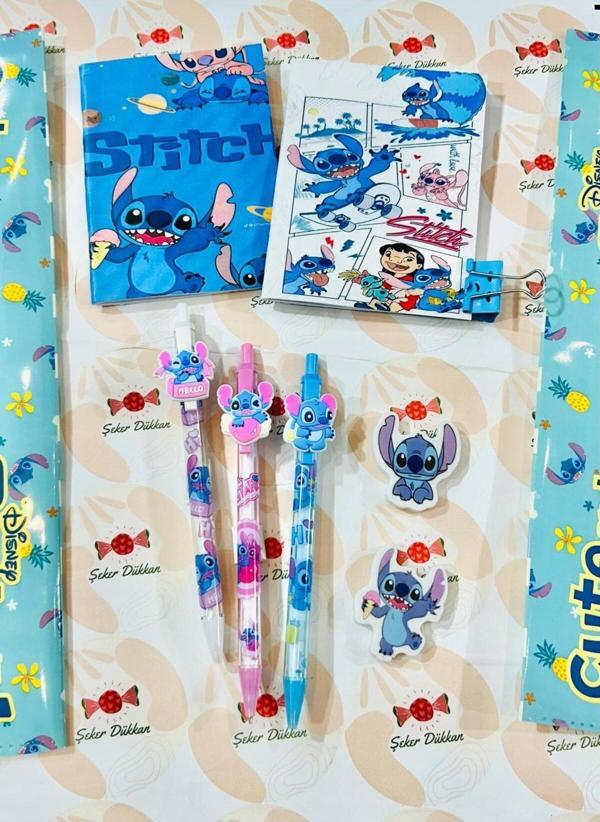 Öz Kırtasiye Stitch Temalı Kırtasiye Seti (2Defter+3Uçlukalem+2Silgi) - Image 1