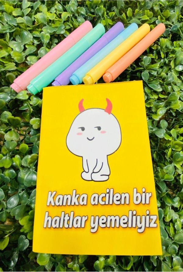 Öz Kırtasiye Kanka Acilen Bir Haltlar Yemeliyiz Çizgisiz Hediyelik Defter - Image 1