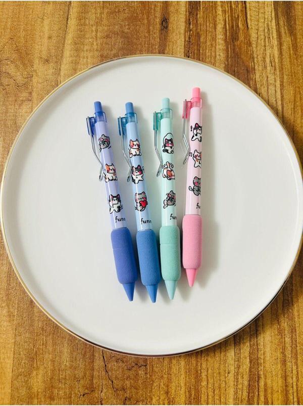 Öz Kırtasiye Sevimli Kedi Uçlu Kalem Klipsli & Süngerli (1Adet) - Image 1