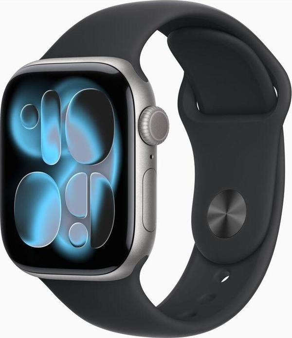 Apple Watch Series 11 GPS, 46 mm Uzay Grisi Alüminyum Kasa ve Siyah Spor Kordon - M/L - Image 1