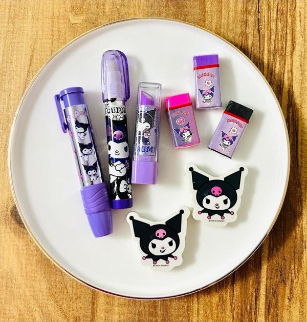 Kuromi Sanrio 5'Li Silgi Seti - Image 1