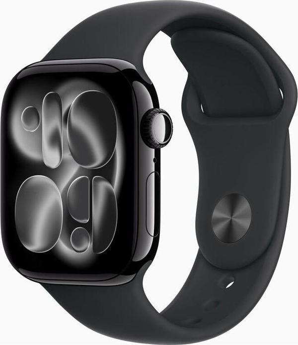 Apple Watch Series 11 GPS 46 mm Simsiyah Alüminyum Kasa ve Siyah Spor Kordon - S/M - Image 1