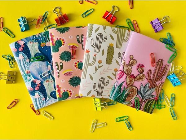 Öz Kırtasiye Kaktüs Desenli 10X14 Çizgisiz Not Defteri 4'Lü Set - Image 1
