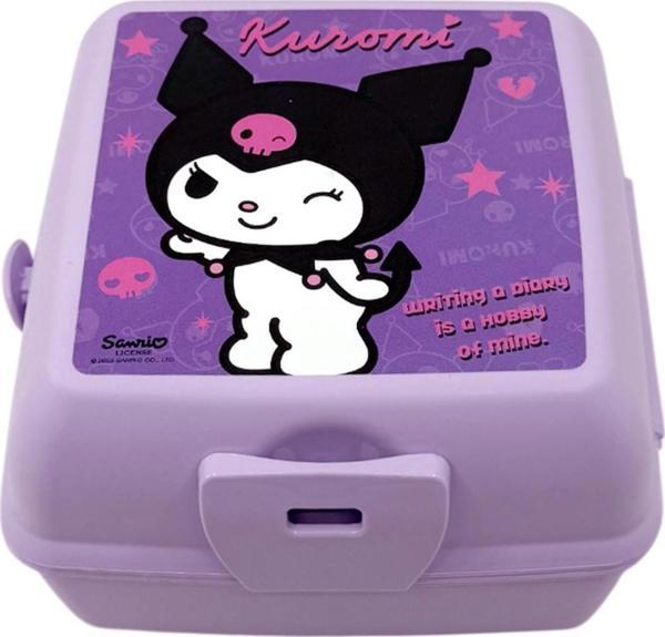 Kuromi Lisanslı 4 Bölmeli Çocuk Beslenme Kutusu - Yemek Saklama Kabı Kaşık Ve Çatallı - Image 1