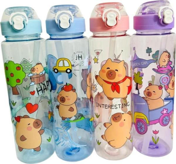 Öz Kırtasiye Capybara 550Ml Kilitli Kapak Kırılmaz Tritan Matara Koku Yapmaz (1Adet) - Image 1