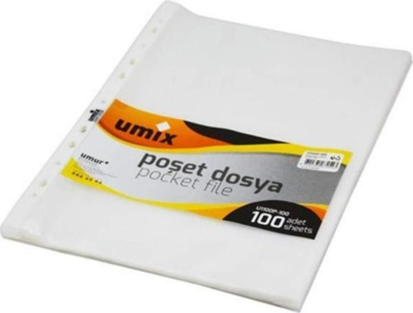 Umix Poşet Dosya Şeffaf 100'Lü Paket N:U1100P-100 - Image 1