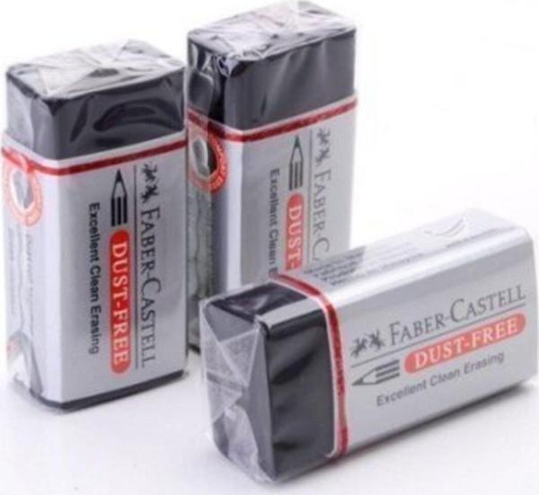 Faber Castell Faber-Castell Dust-Free Siyah Silgi 3'Lü - Image 1