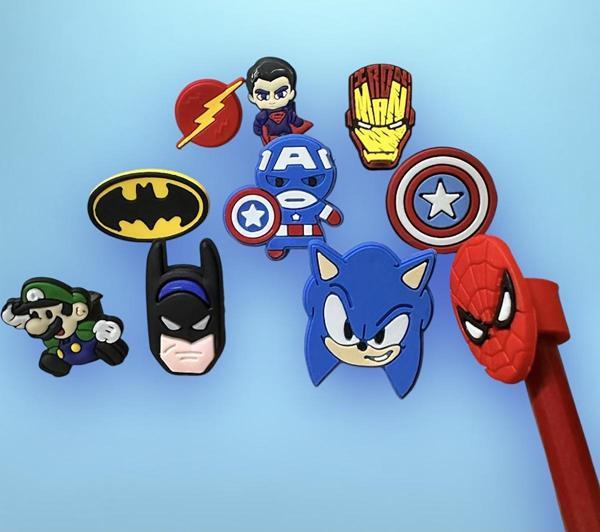 Buki'Nin Atölyesi Kalem Başlığı Süsü Figürlü 10 Lu Set Marvel Sonic Mario - Image 1