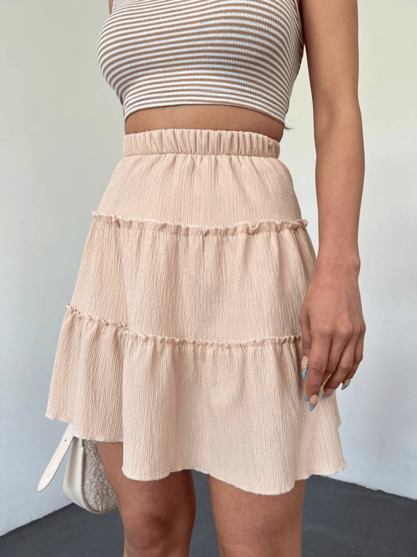 Şortlu Etek Beli Lastikli Parça Kumaş - Image 1