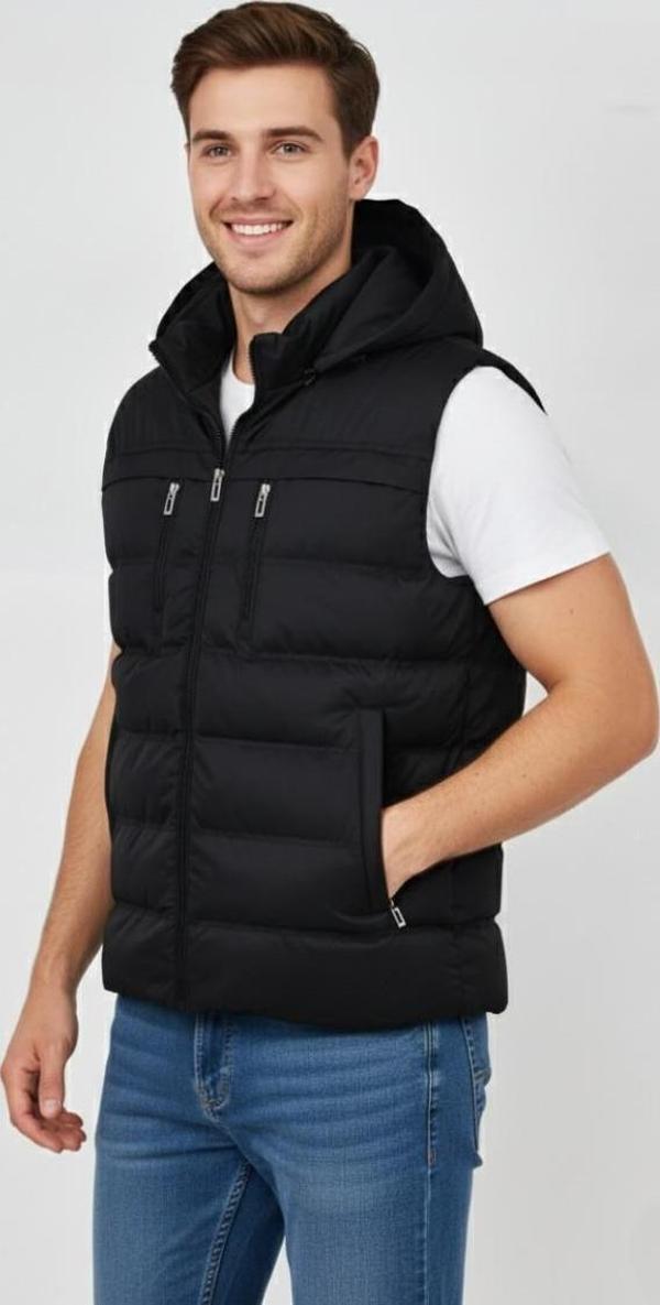 Erkek Kapüşonlu Spor Yelek 4021 BGL-ST04900 - Image 1