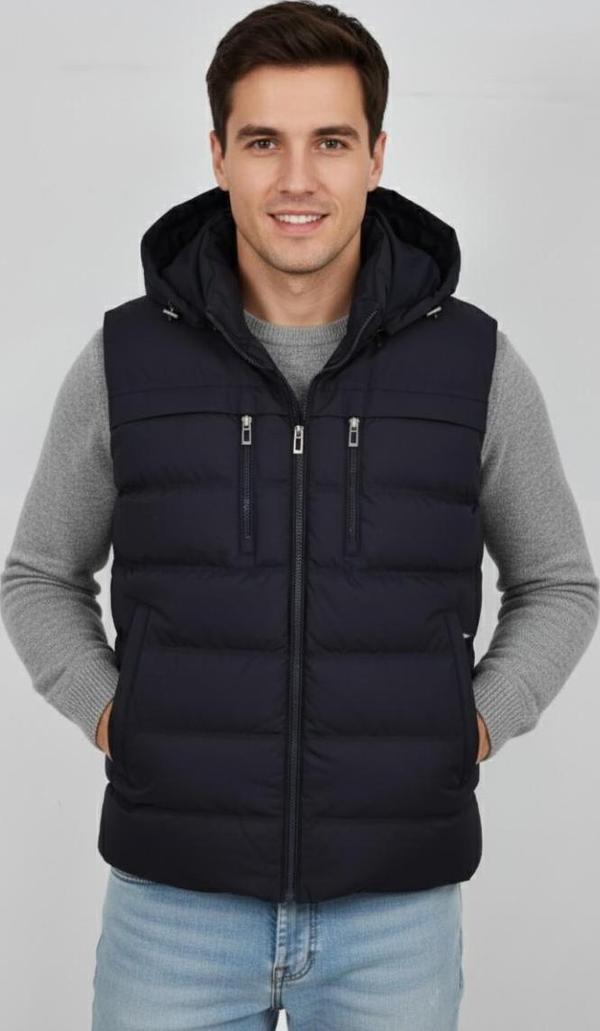 Erkek Kapüşonlu Spor Yelek 4021 BGL-ST04900 - Image 1