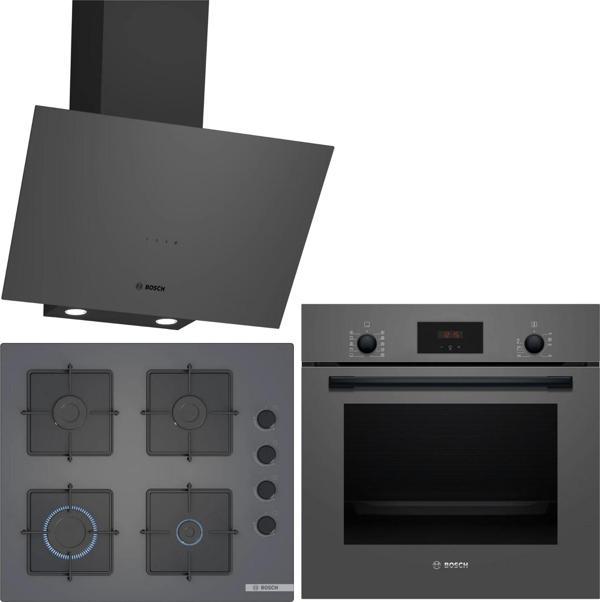 Bosch Antrasit Gri Ankastre Set HBF512BH1T - POP6C9P30O - DWK64PJ70T - Image 1