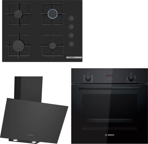 Bosch Siyah Ankastre Set HBF512BB1T - POP7C6P30O - DWK64PJ60T / Ocak 67 cm!! - Image 1