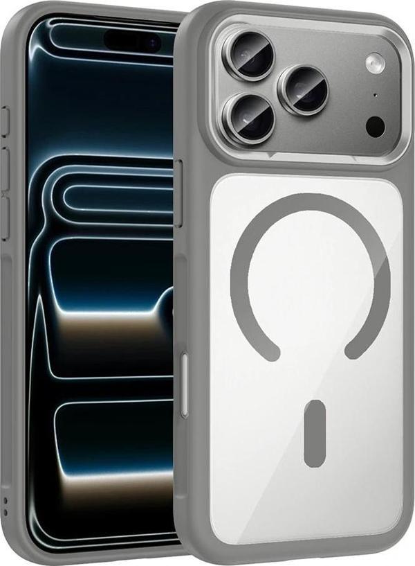 Apple iPhone 17 Pro Max Kılıf M-Safe Şarj Özellikli Metal Kamera Çerçeveli Redclick Tiko Kapak - Image 1