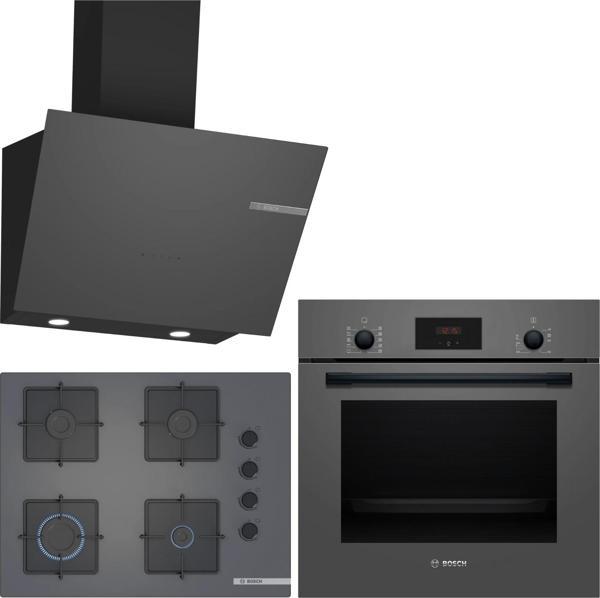 Bosch Antrasit Gri Ankastre Set HBF512BH1T - POP7C9P30O - DWK66PJ70T / Ocak 67 cm !! - Image 1
