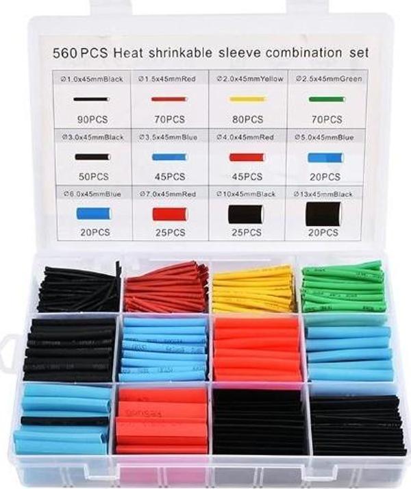 560 Parça Set Isıyla Daralan Makaron Kablo Koruyucu Kılıf - Image 1