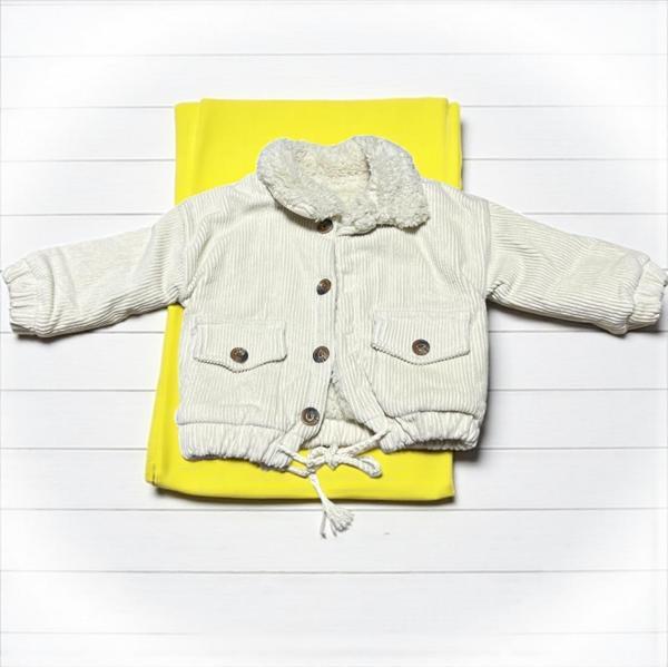 PELUŞLU KADİFE MONT - Bej - 6 Ay Bej - Image 1